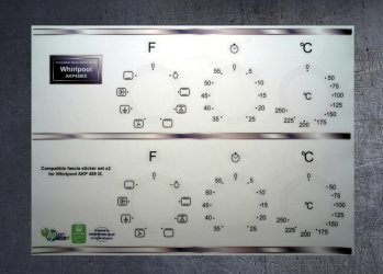 (image for) Whirlpool AKP459 IX Compatible fascia sticker set x2.