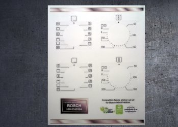 Bosch HBA574BSOA Compatible fascia oven stickers x2. (image for) Bosch HBA574BSOA Compatible fascia oven stickers x2.