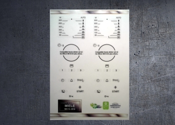 Miele Microwave M615-3EG Compatible fascia sticker set x2. (image for) Miele Microwave M615-3EG Compatible fascia sticker set x2.