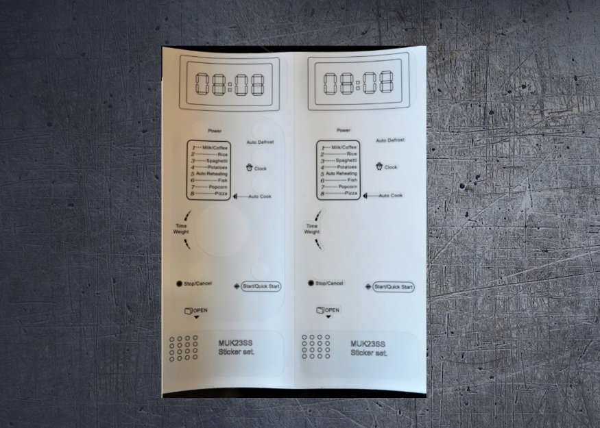 (image for) MUK23SS Microwave compatible sticker set for worn fronts. - Click Image to Close