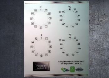Hotpoint SA2 844 H IX Compatible fascia sticker set x2. (image for) Hotpoint SA2 844 H IX Compatible fascia sticker set x2.