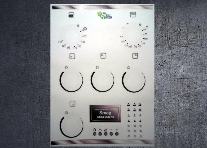 (image for) Smeg SUK62CMX8 compatible panel fascia sticker set. - Click Image to Close