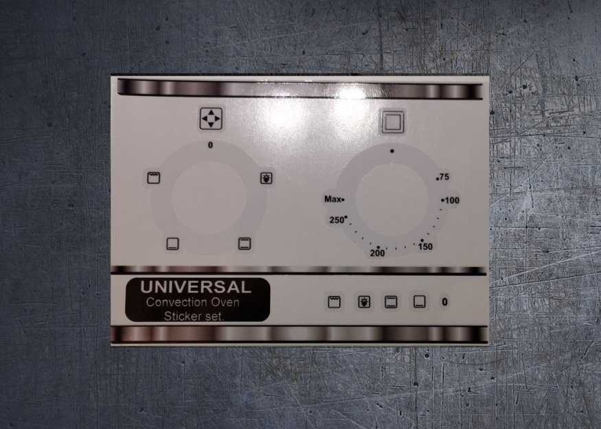 (image for) Universal convection oven compatible panel fascia sticker set. - Click Image to Close