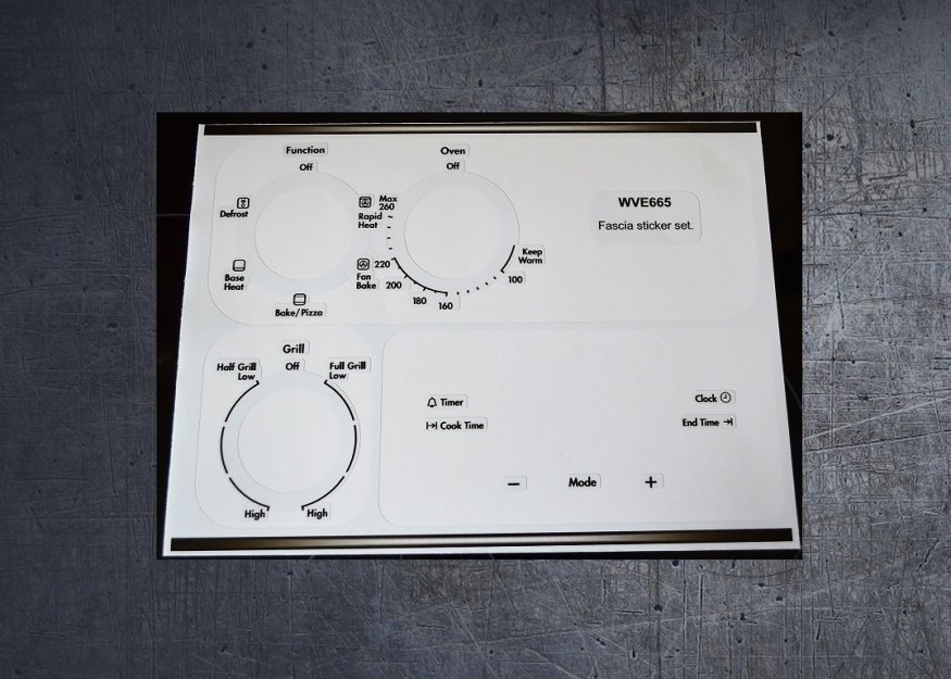 (image for) Westinghouse WVE665 compatible panel fascia sticker set. - Click Image to Close